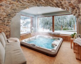 Séjour alpin avec sauna, jacuzzi et belle vue