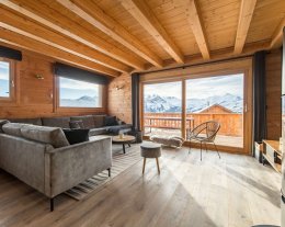 Chalet mitoyen proche pistes avec vue panoramique