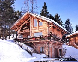 Chalet 12 pers., 500m pistes & commerces, Tarif incluant (lits préparés, serviettes & taxes séjour) .Vue sur sommets, grand confort, 4 chambres, 2Sdb, 2WC, WIFI, 2 TV (1 Internet /1 home cinéma), babyfoot, park. prive 4/5 pl,1 garage