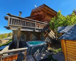 Chalet Vars 18 personnes — Piscine, jacuzzi, sauna • Vue pistes plein sud