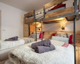 Appartement de charme en résidence 5* skis aux pieds avec piscine, jaccuzi, sauna, et hammam 