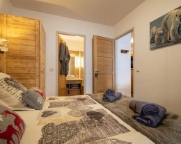 Appartement de charme en résidence 5* skis aux pieds avec piscine, jaccuzi, sauna, et hammam 