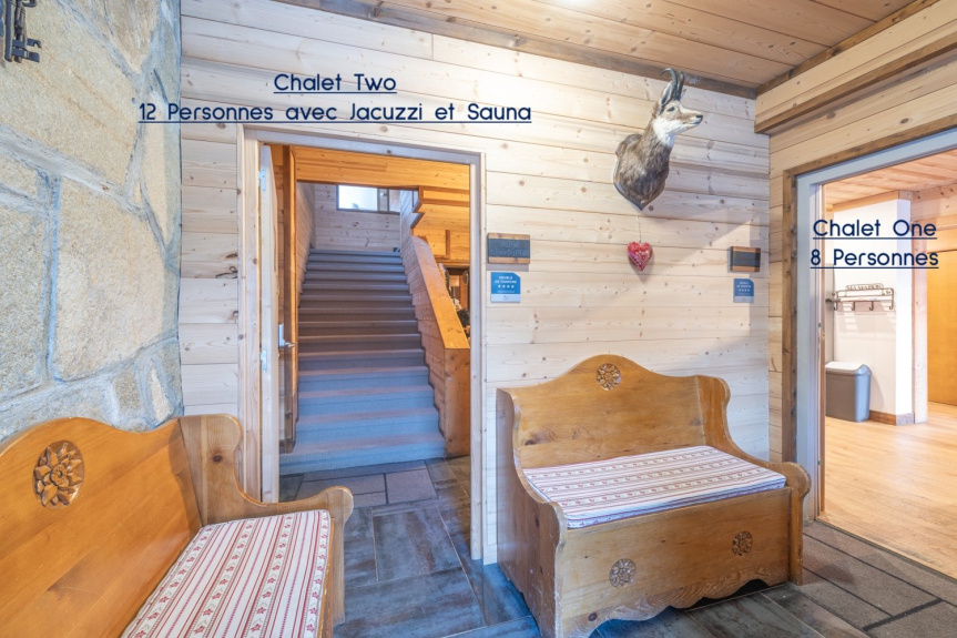 There are two apartments, one with 12 beds, Alpe Two, and we have another one with 8 beds, Alpe One.