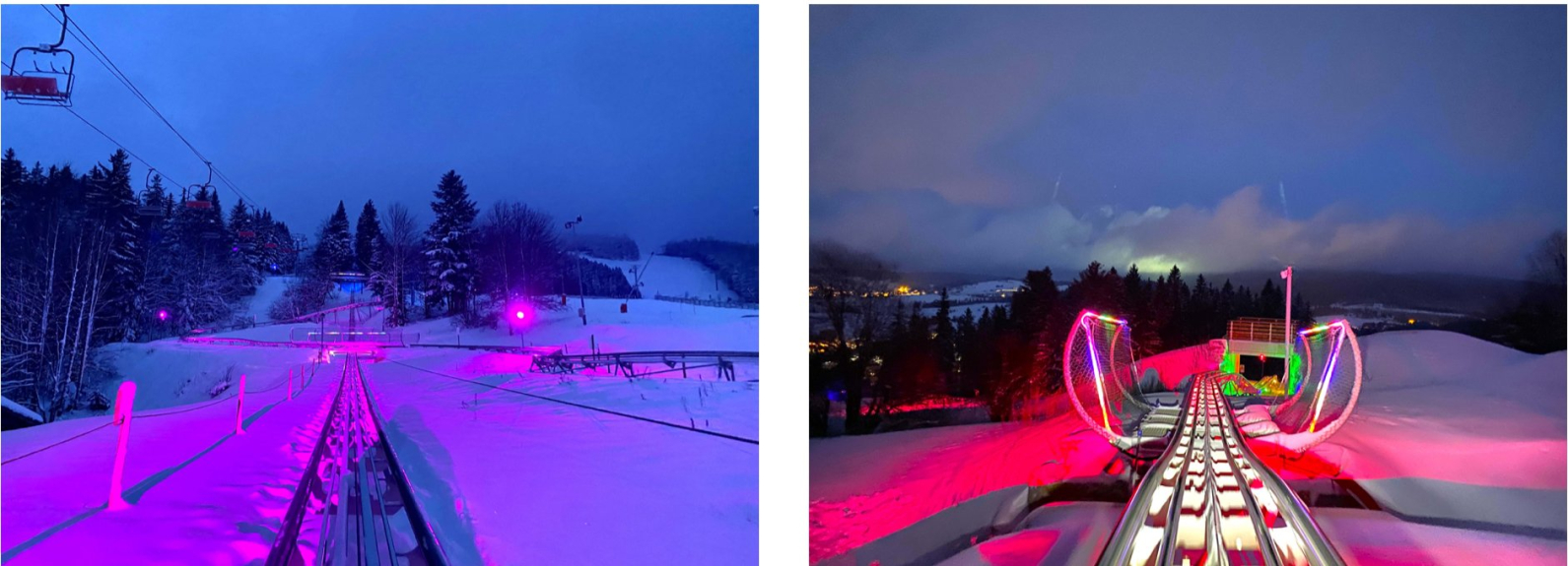 luge sur rail nocturne