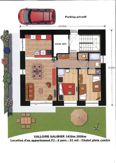 plan appartement jardin