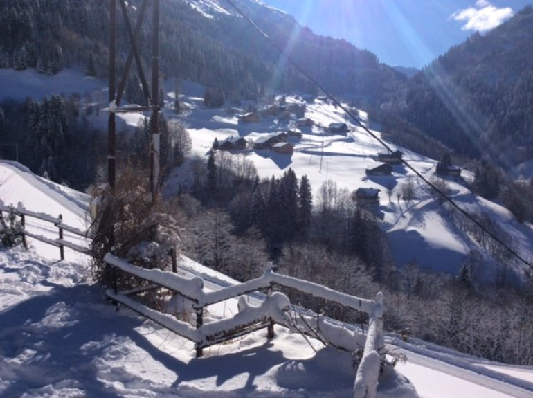Vue du chalet sur Montagne