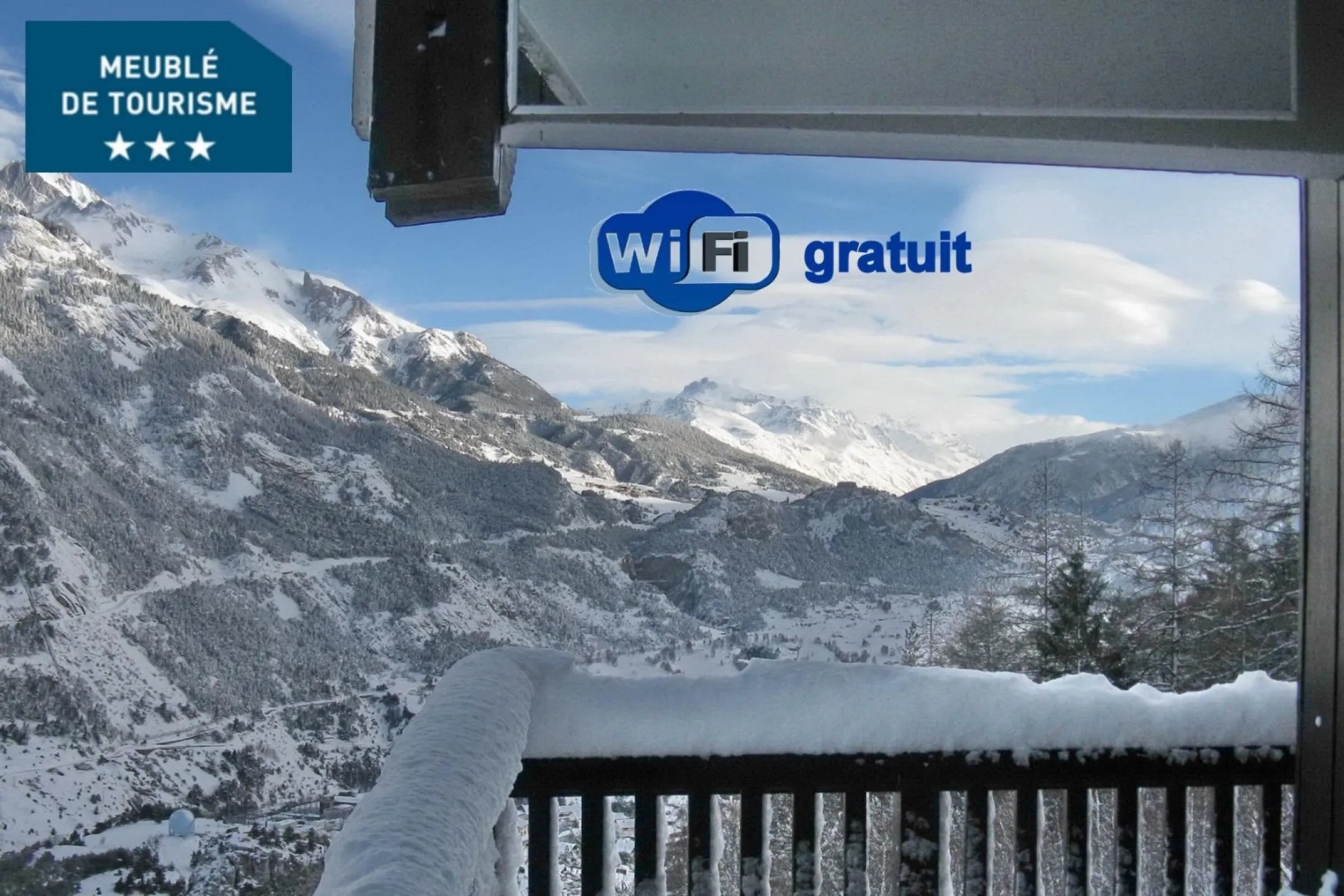 Le balcon et la vallée de Haute Maurienne - Hiver Le village d'Aussois au centre