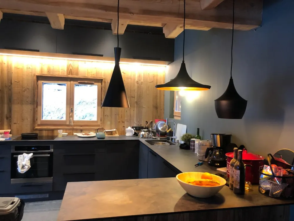 the kitchen 