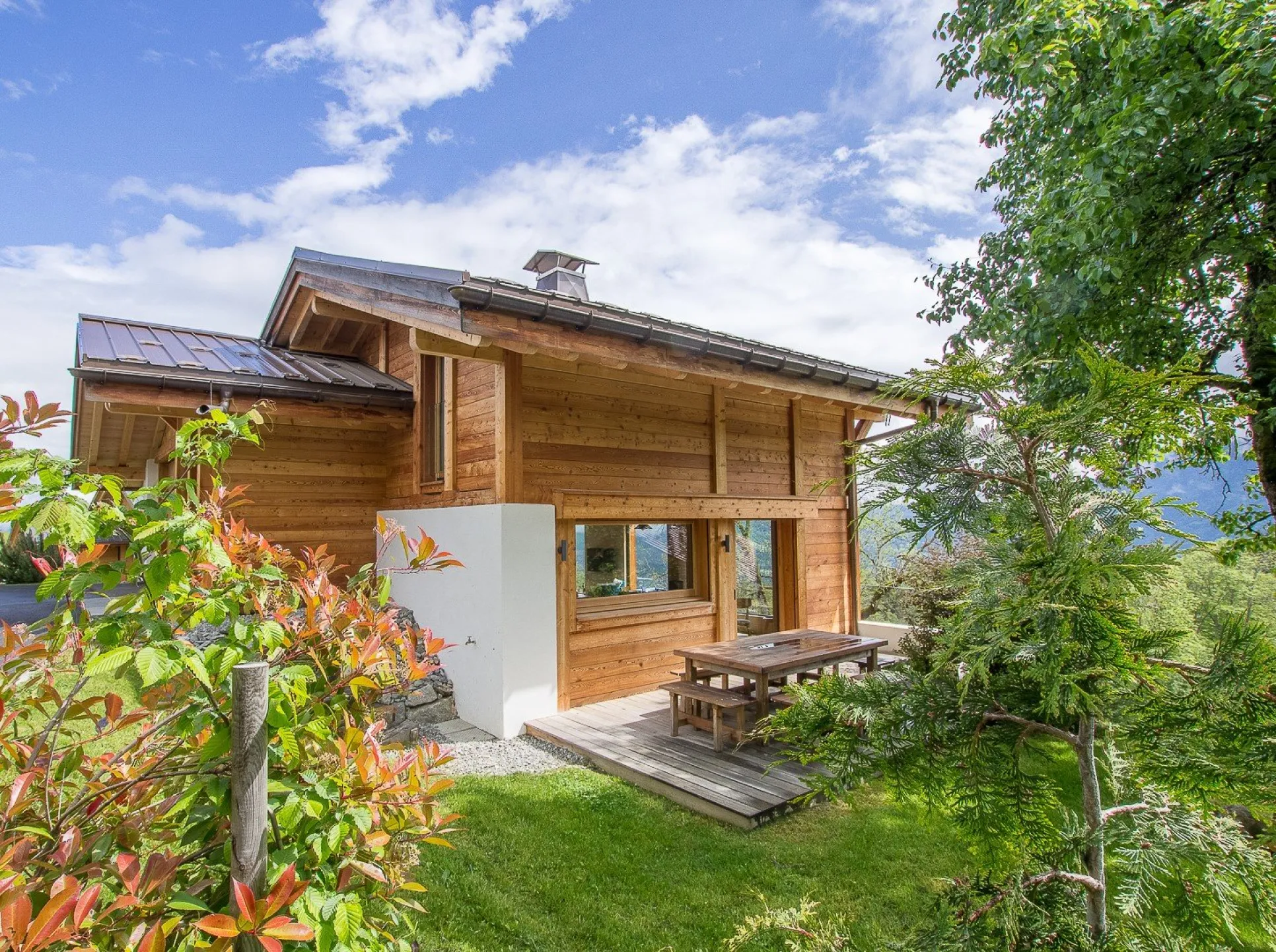 Chalet moderne combloux / megève 10-12 personnes avec vue panoramique sur le mont blanc / sauna