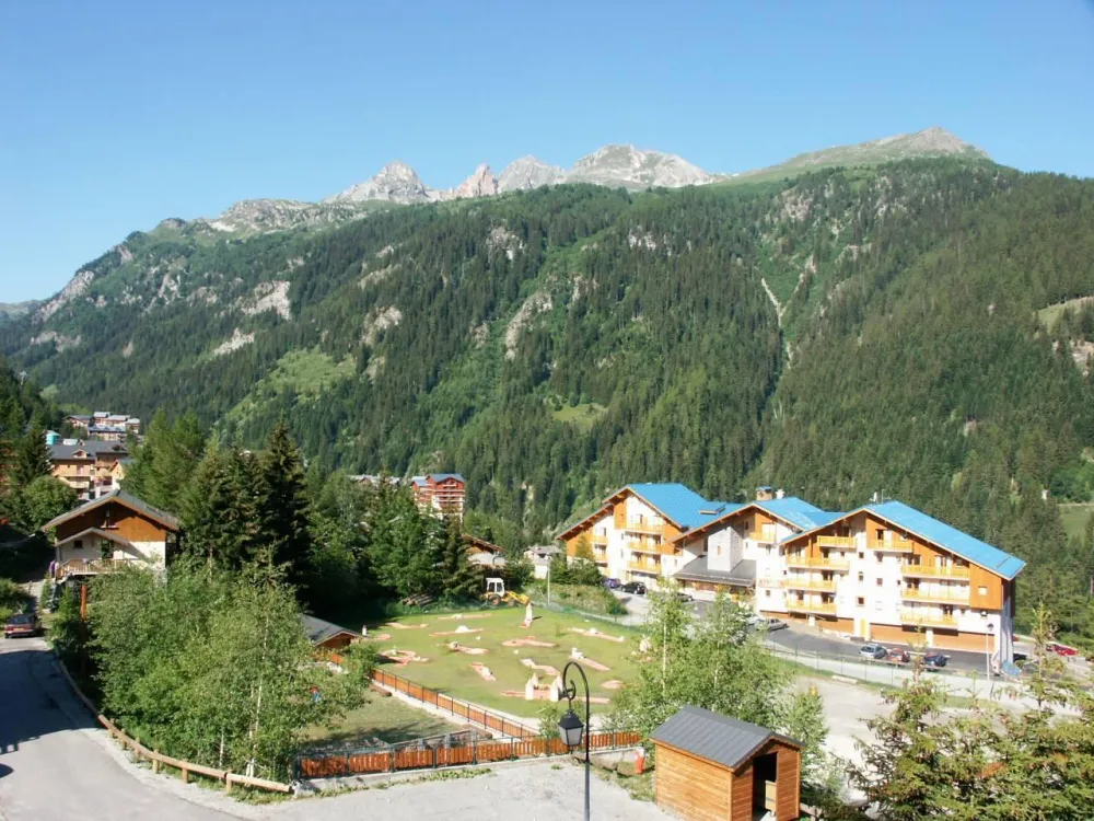 Panoramic view from the balcony in summer