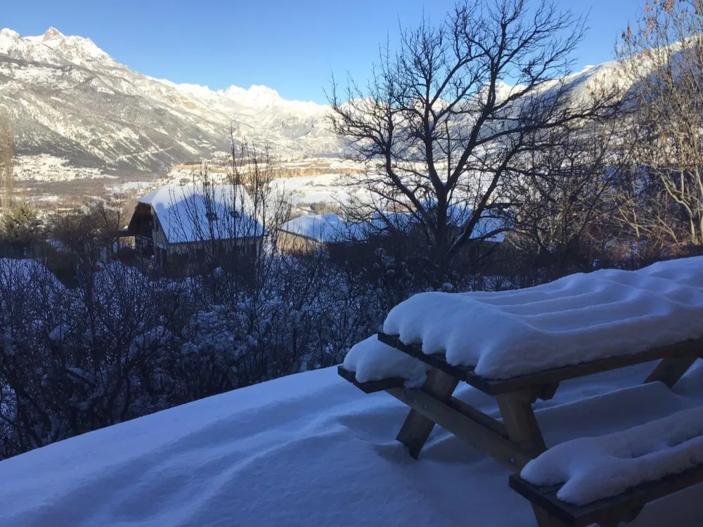 Vue de la terrasse en hiver 