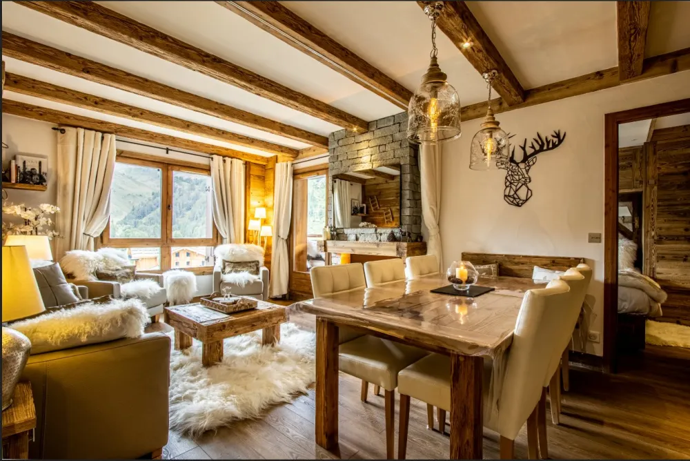 Les arcs 1950, ambiance chalet luxe 5/7pers dans résidence 5* skis aux pieds avec spa