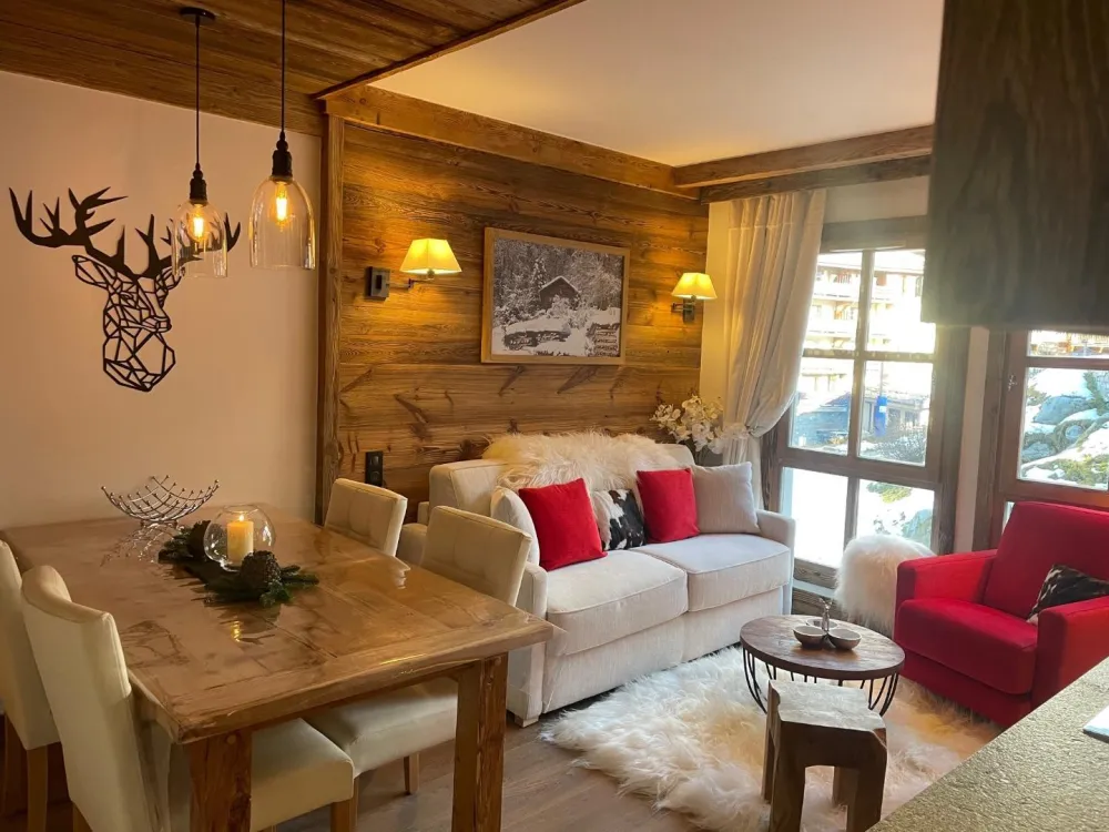 Les arcs 1950, ambiance chalet luxe 2/4pers dans résidence 5* skis aux pieds avec spa