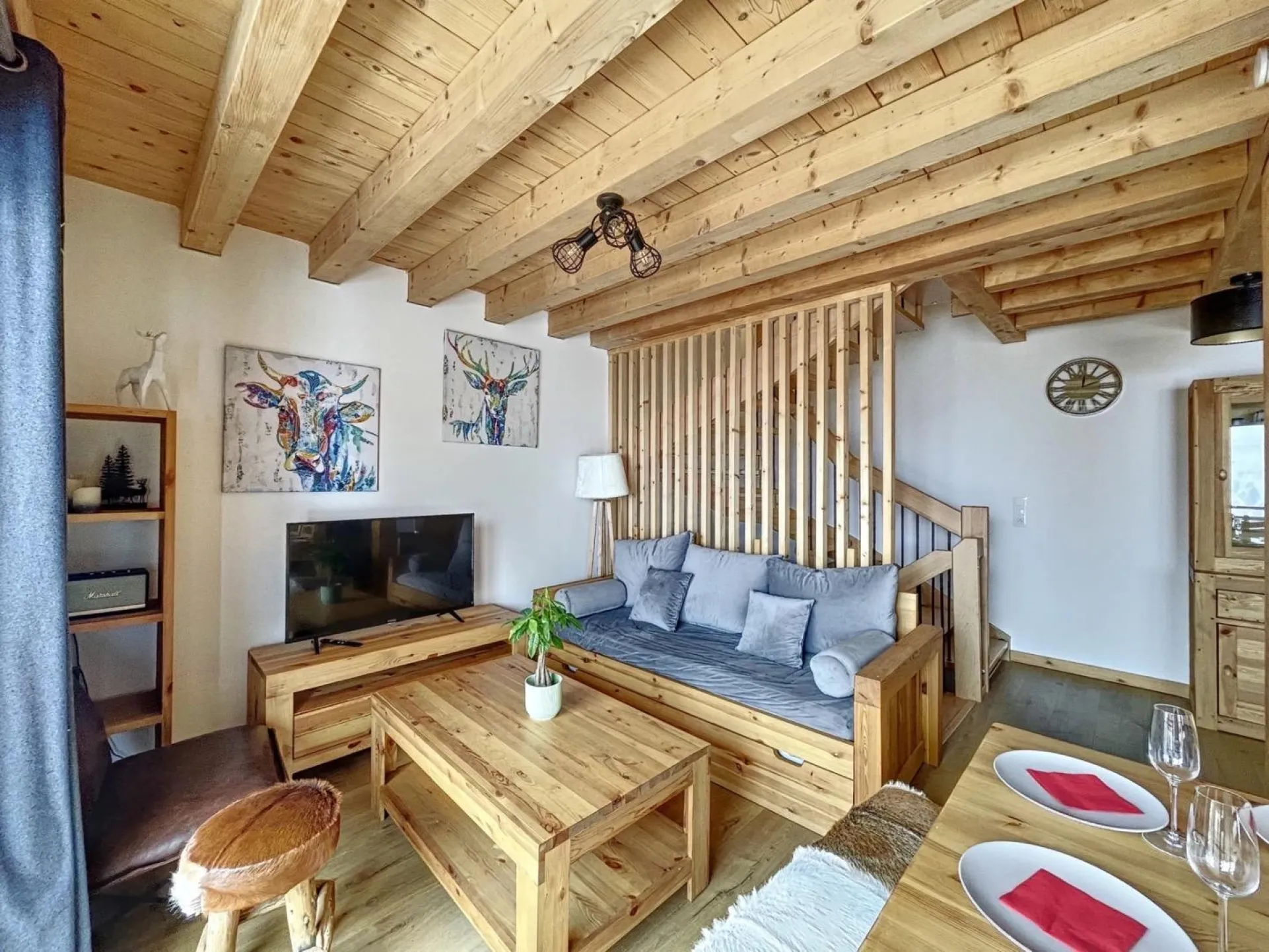 Living room with television.