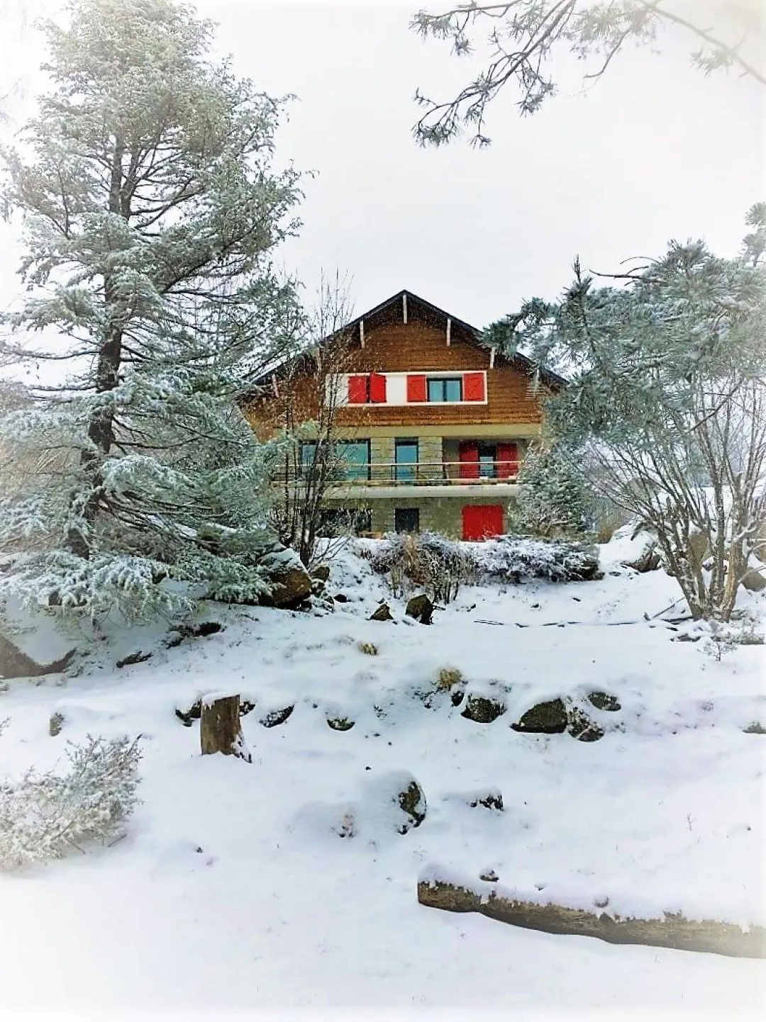 Le chalet et une partie du jardin