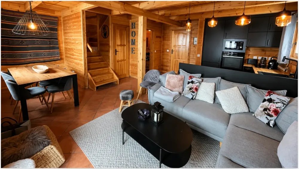 Grand chalet en bois avec vue splendide