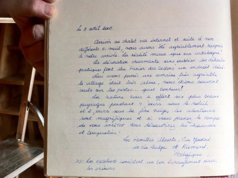 petit mot de nos clients sur livre d'or
