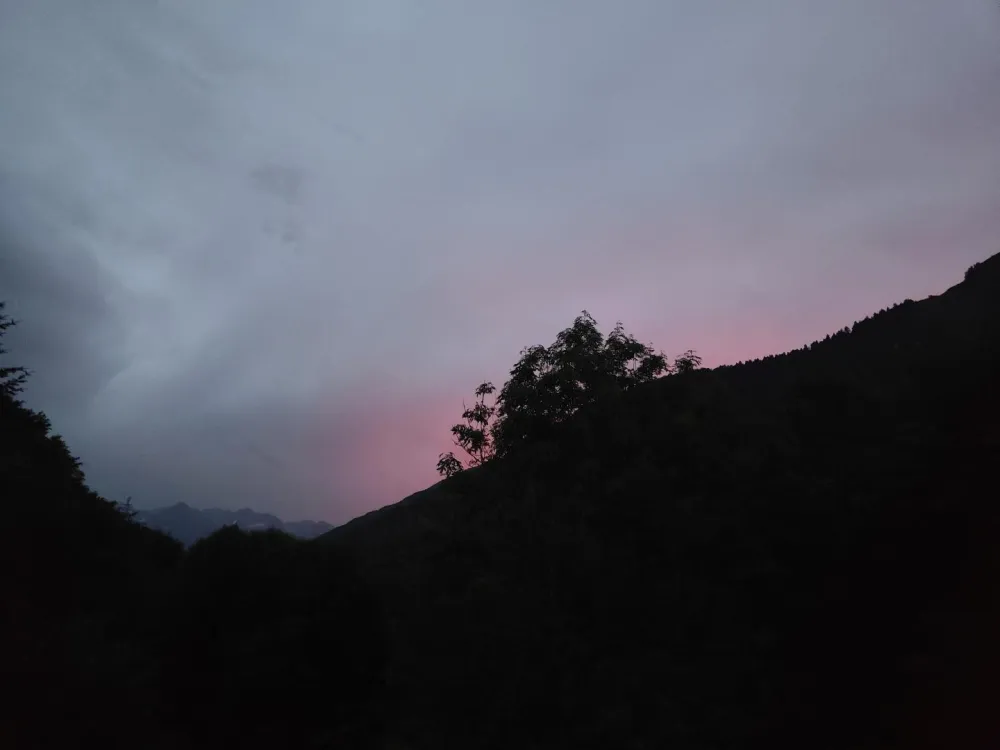 Coucher de soleil vu du balcon