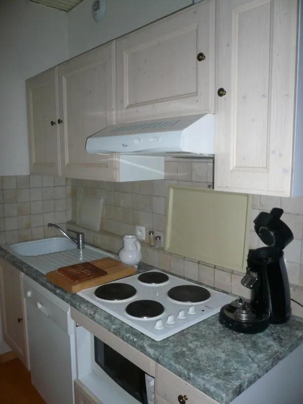 A fully equipped kitchen: Dishwasher, mixed oven (oven and microwave), hob, large fridge. Complete equipment: cooking equipment, crockery, cutlery, glassware, small kitchen equipment. Etc.