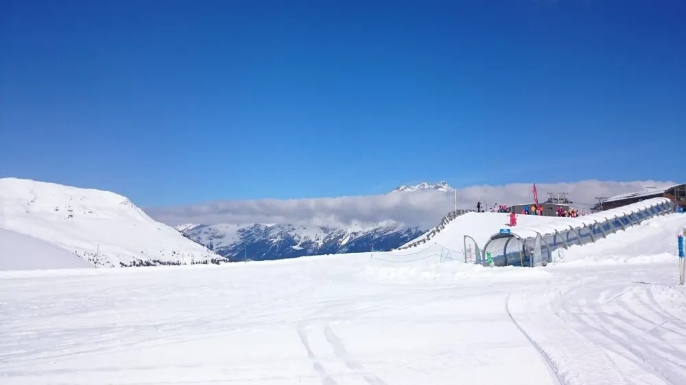 Plateau d'Arrondaz avec les pistes de ski