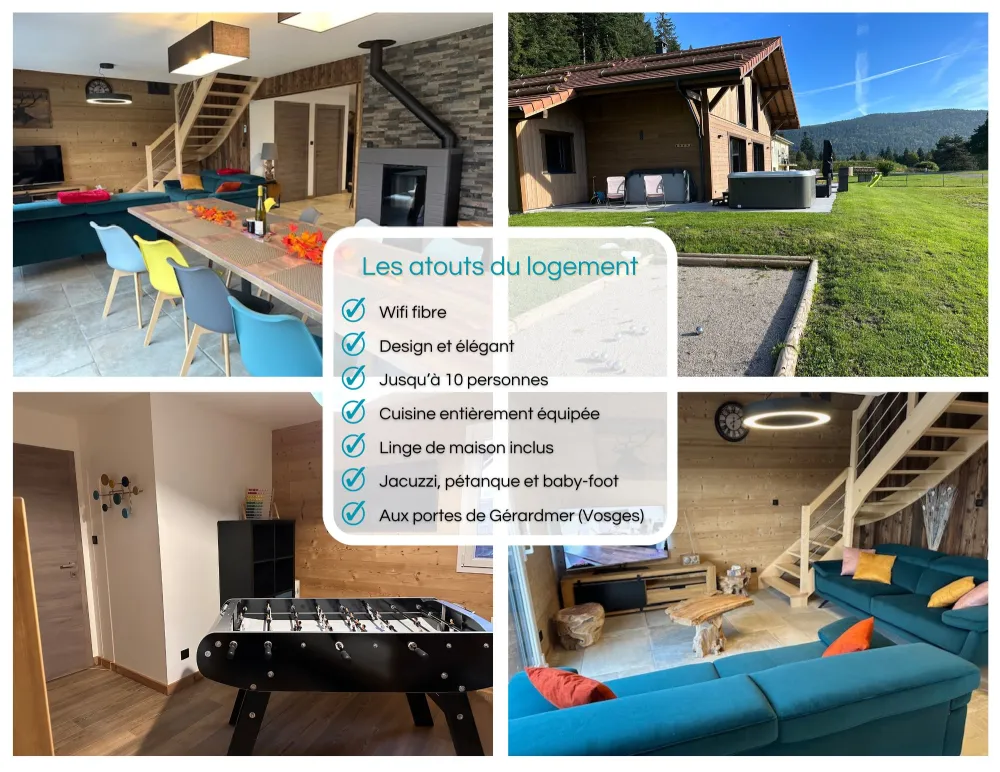 Cocotte - 10 pers - jacuzzi/pétanque/baby-foot - xonrupt longemer
