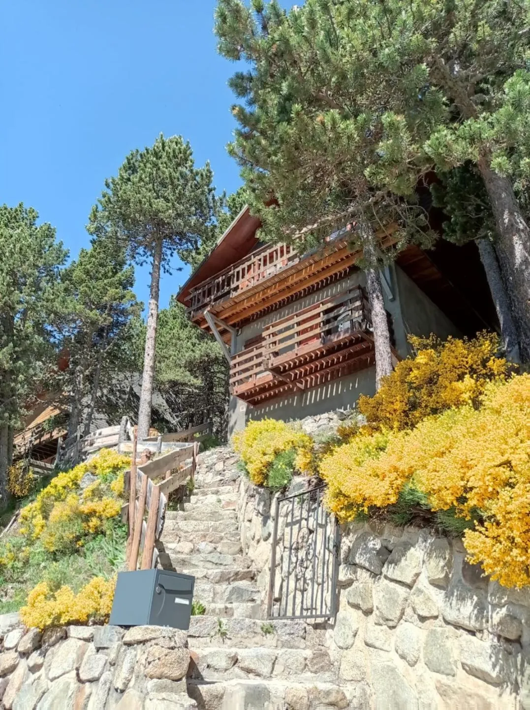 Chalet fleuri au printemps