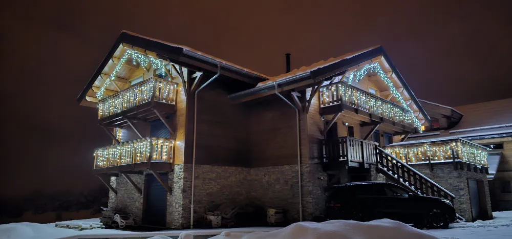 The Alpina Chalet night view
