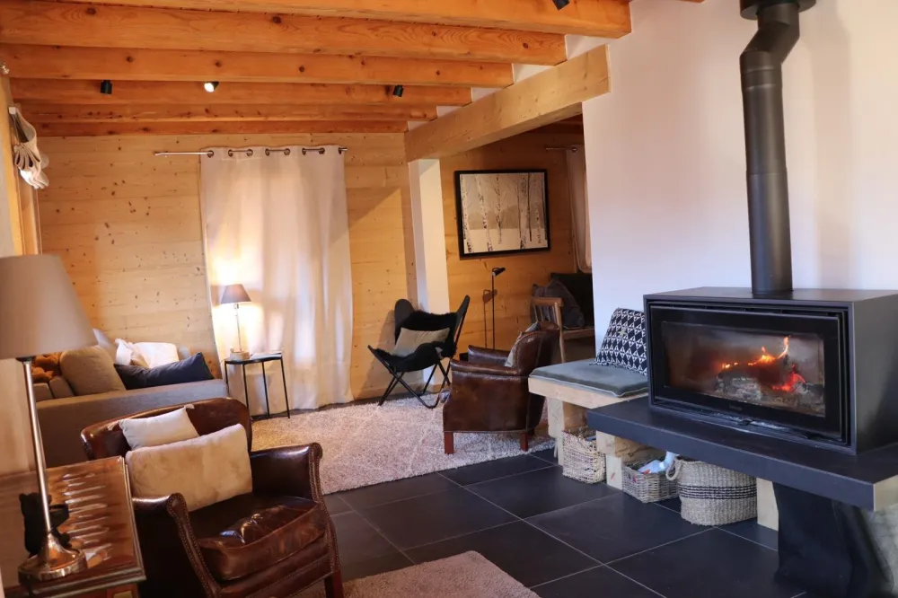 living room with fireplace