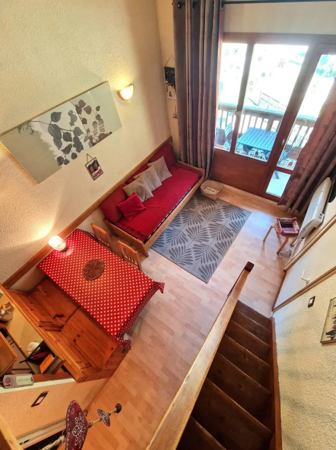 Studio+mezzanine+cabine 4/6 personnes, vue piste