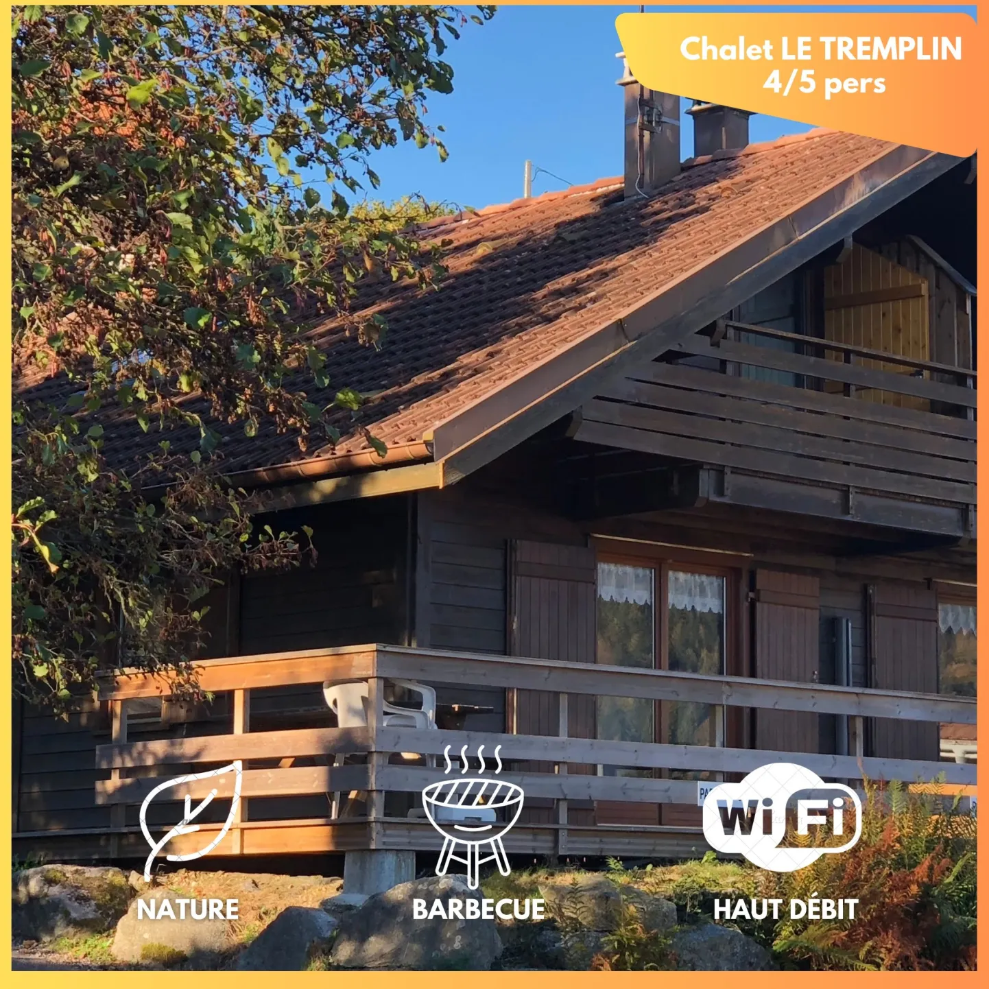 O tremplin - 4/5 pers - cheminée/parking/bbq - xonrupt longemer