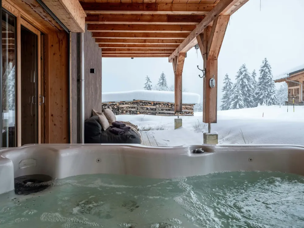 Jacuzzi & vue d'hiver