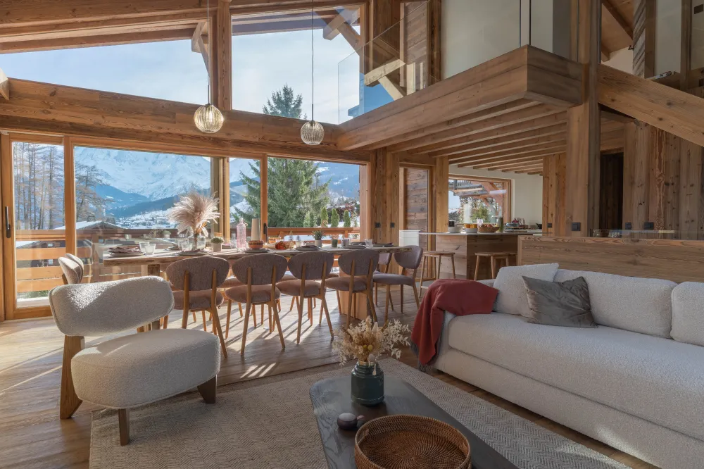 Chalet combloux megève vue mont-blanc