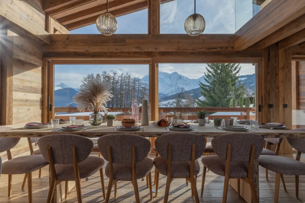 Chalet combloux megève vue mont-blanc