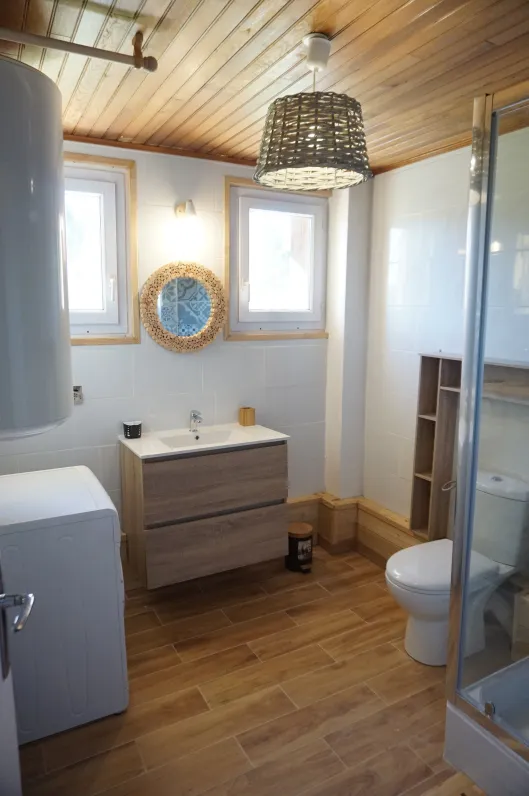 salle d'eau avec wc et machine à laver