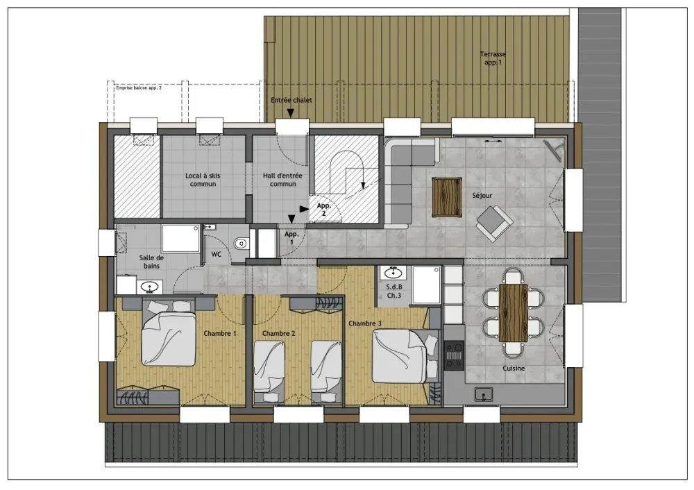 Appartement 6 pers. neuf, skis aux pieds, centre du village — crest-voland