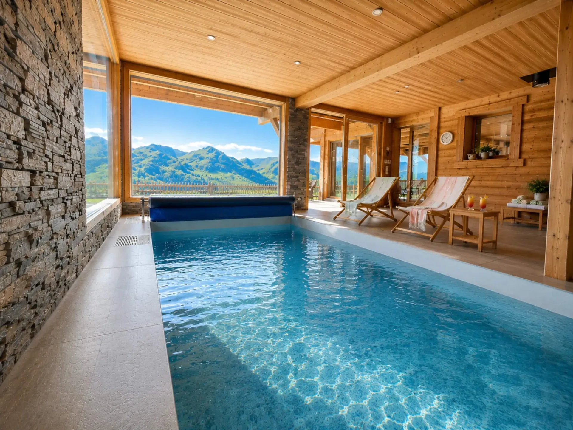 Chalet de luxe framboiseille - piscine - sauna