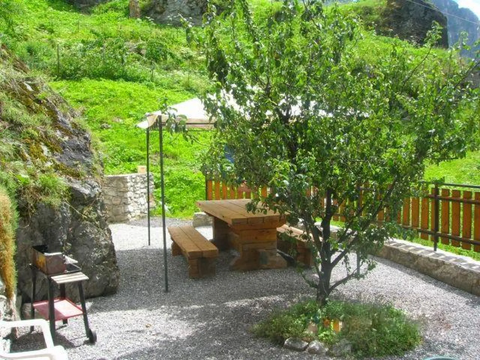 La terrasse privée en été