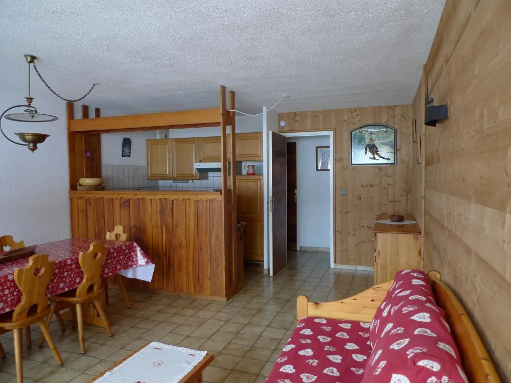 vaste séjour de 25m2,sans couchage, avec cuisine équipée (four, lave vaisselle, micro ondes...), télévision,lecteur DVD,radio, canapé 3 places