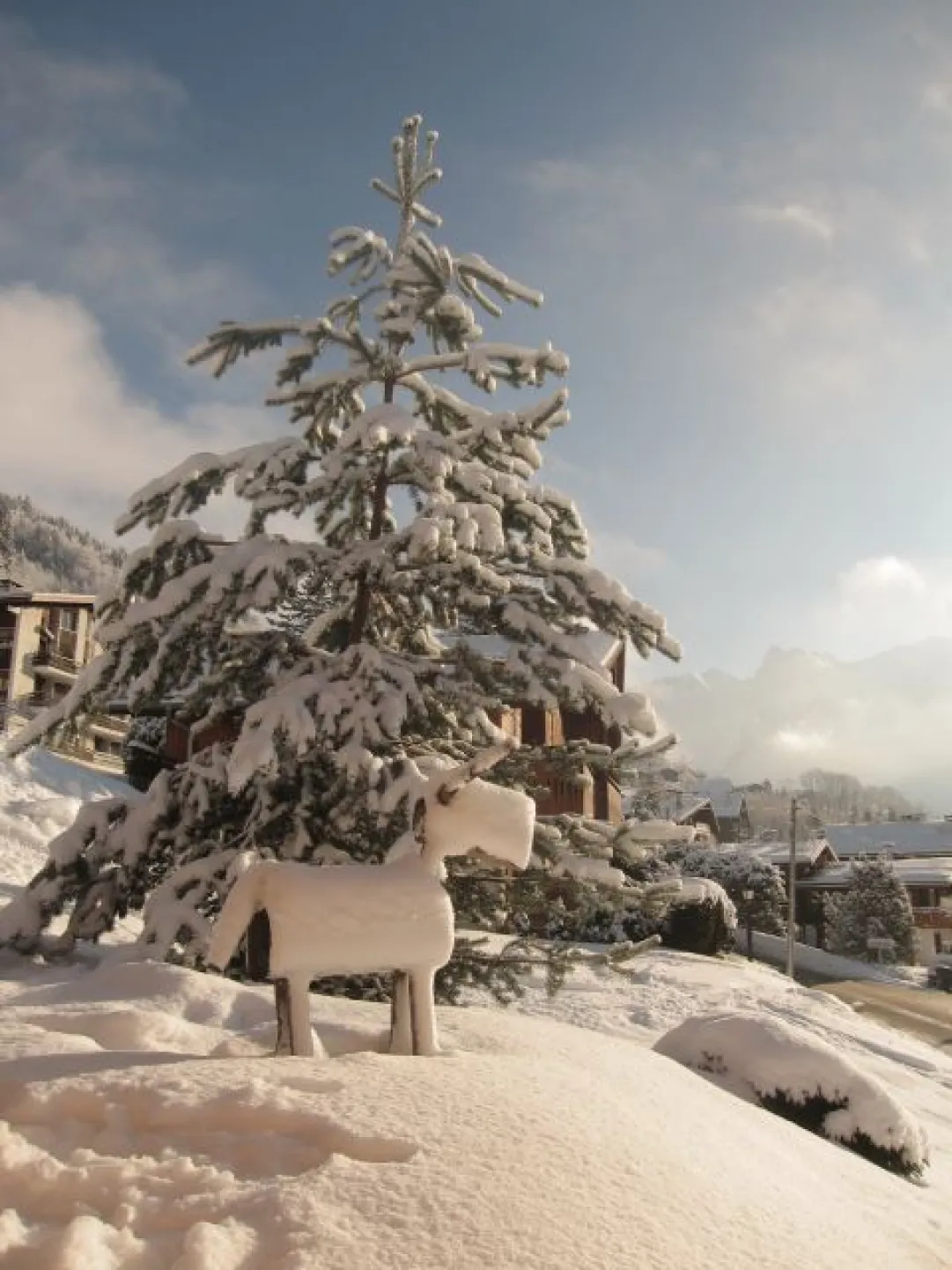CHRISTMAS 2010 = View on the chain Les Aravis from the East terrace of the chalet