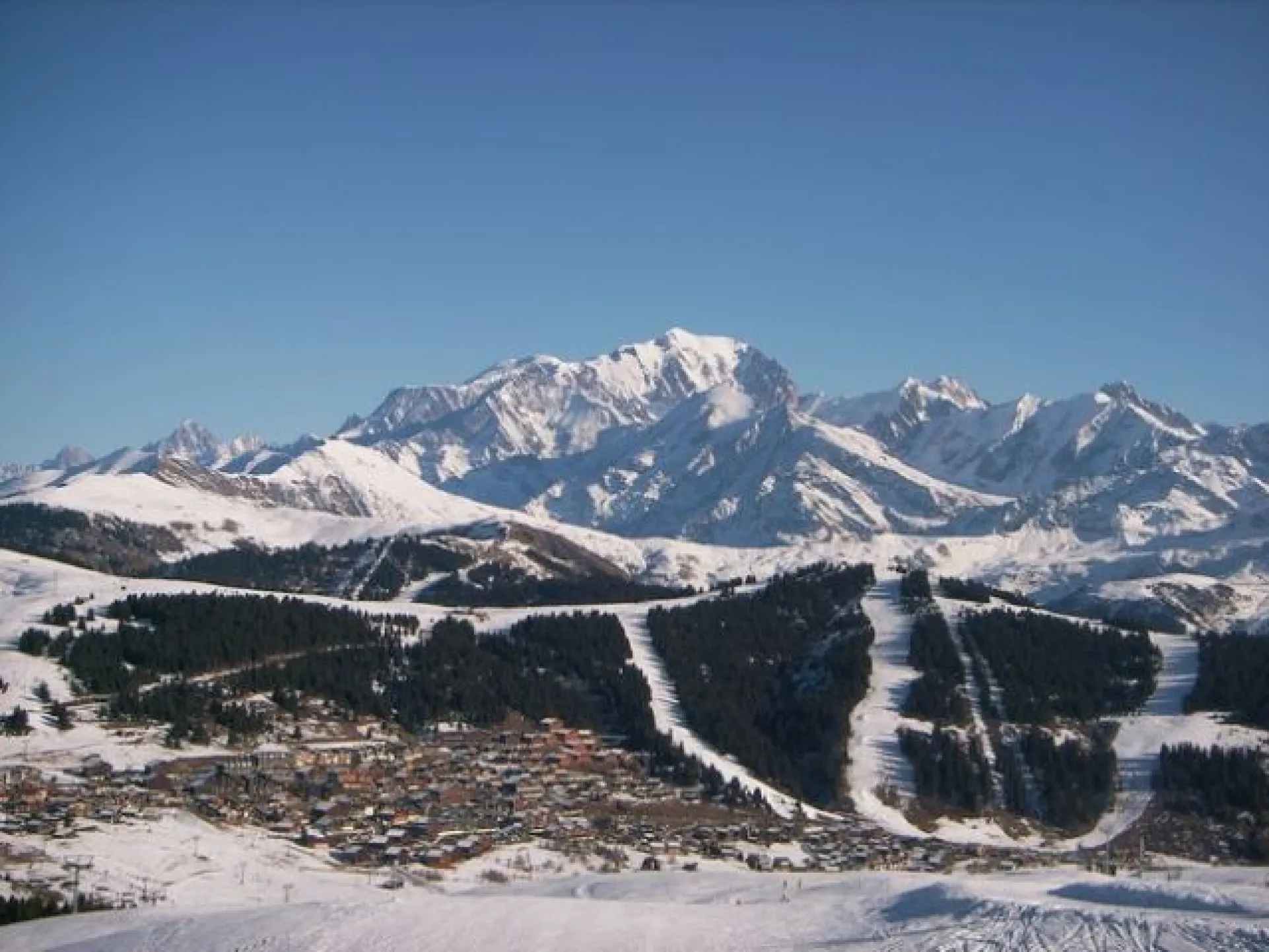 Les Saisies et le Mont-Blanc