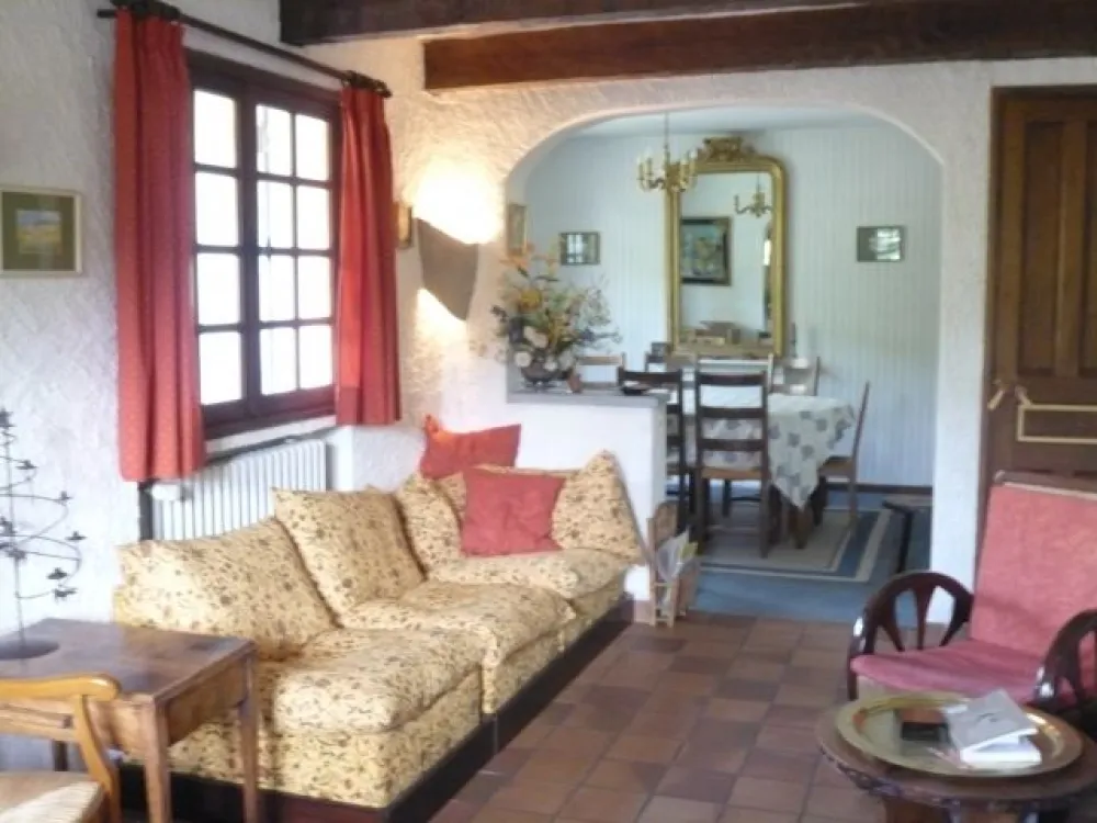 living room with extension on dining room