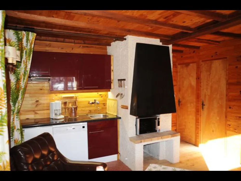Le coin cuisine est équipé d'un four micro-onde combi, plaques électriques, lave-vaisselle et réfrigérateur.