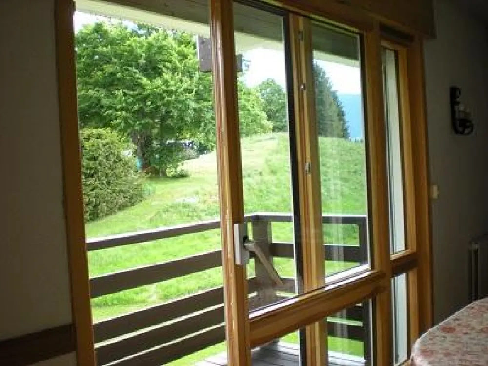 porte fenêtre bacon vue en été