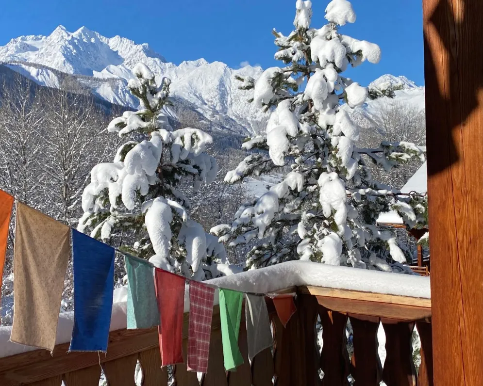 La neige vient de tomber! Une vue exceptionnelle sur les Agneau de la terrasse ouest.