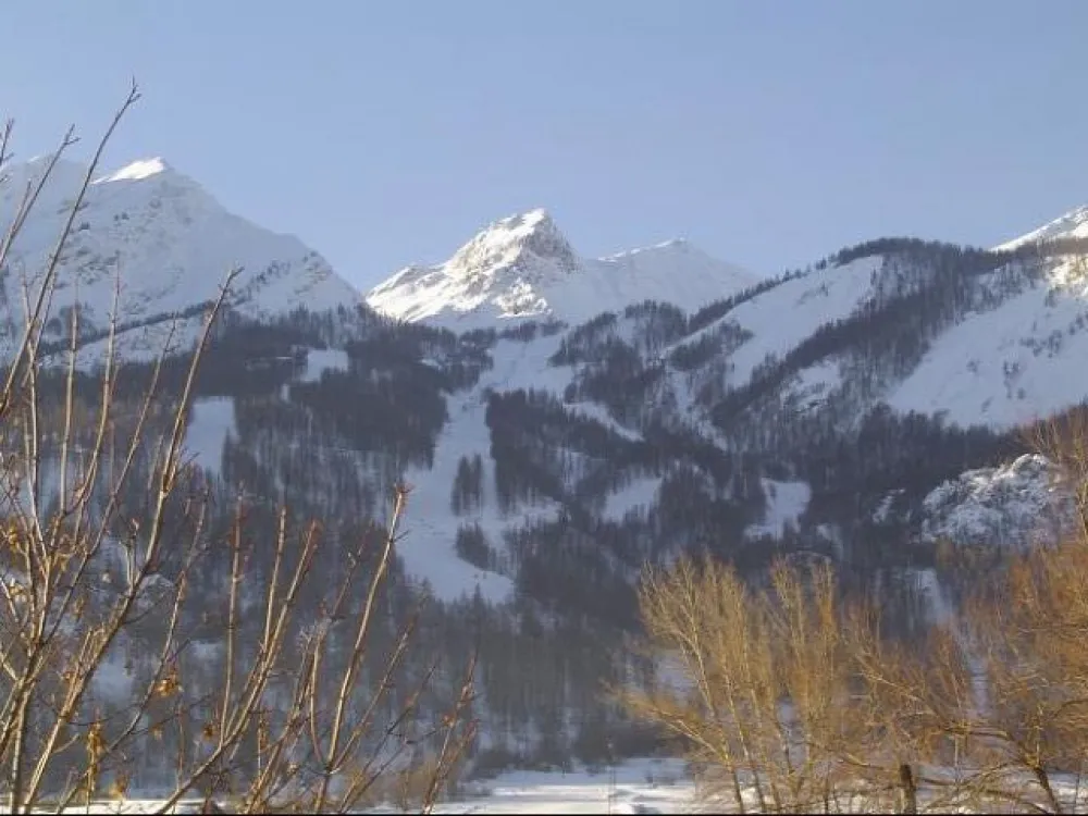 the resort view from chalet. located at 800 m. bus to go.
