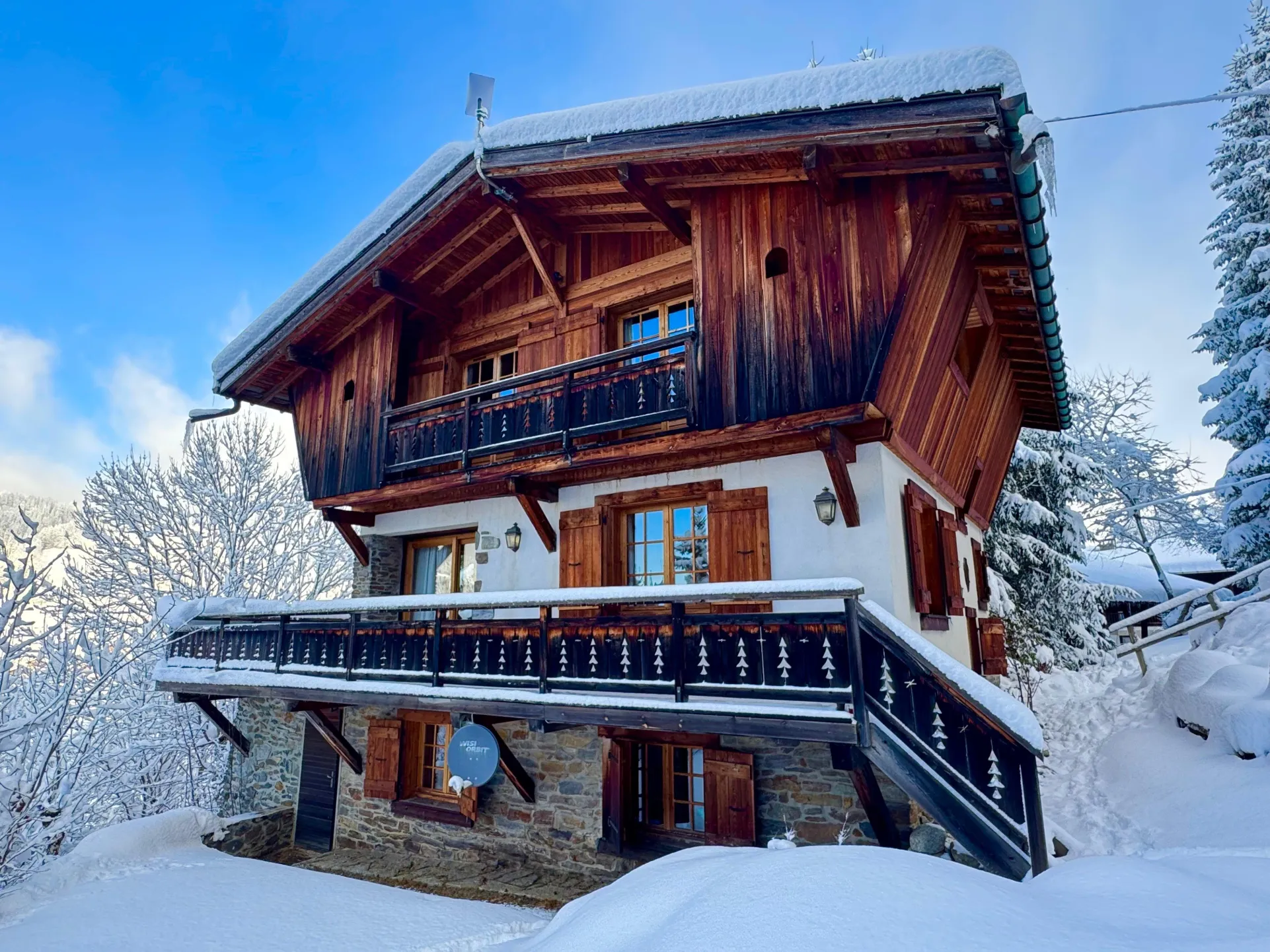 photo exterieur chalet hiver