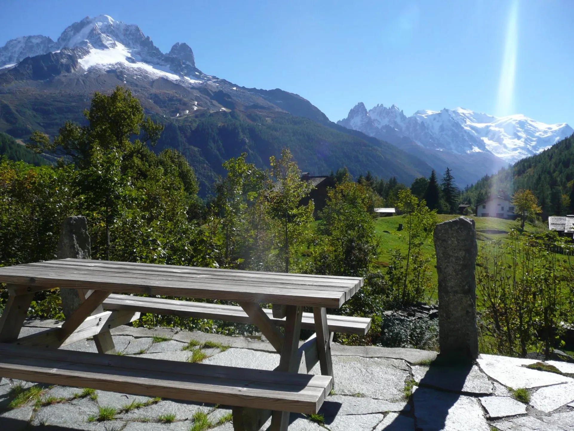 Vue panoramique de la chaine du Mont-Blanc  été
