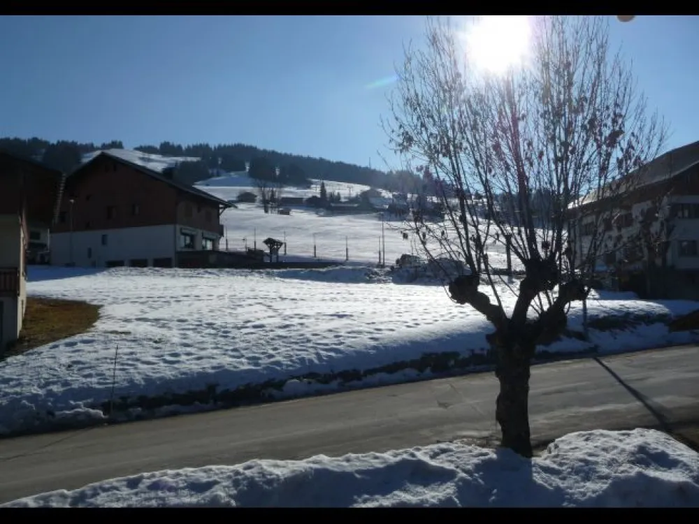 vue côté pistes, prise du balcon entourant l'appartement