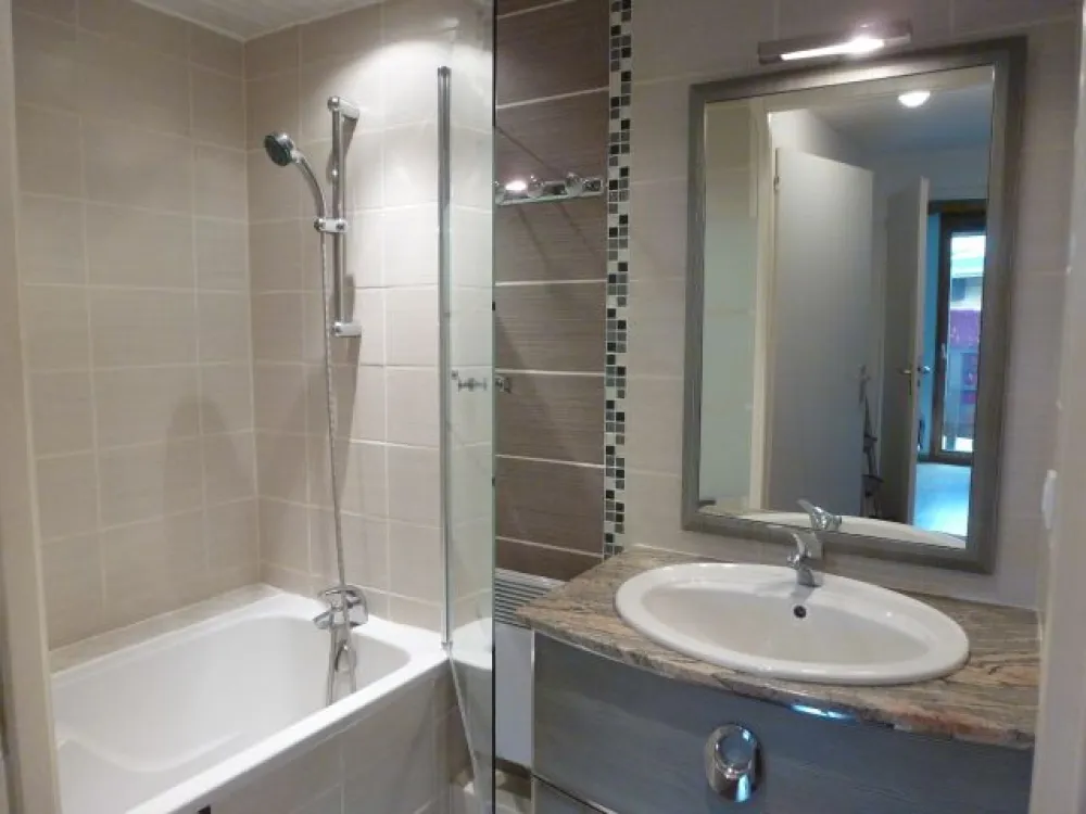Bathroom with bath.
