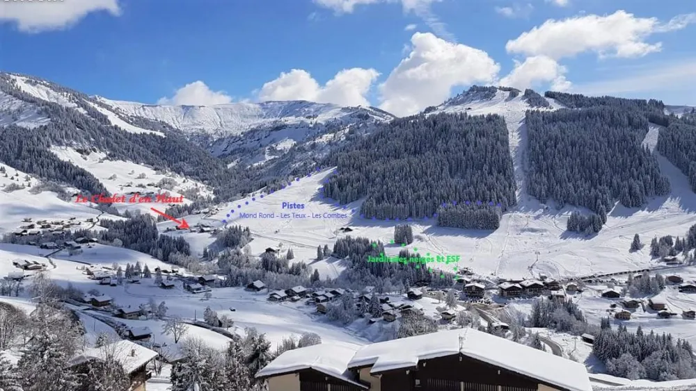Chalet plein Sud, face et pied des pistes enneigées toute la saison Chalet plein Sud avec l'ESF